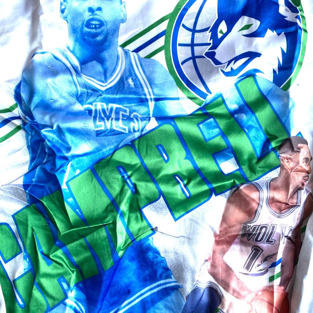 Vintage NBA Minnesota Timberwolves Tony Campbell Chalk Line Fanimation Jacket - Picture 2 of 6